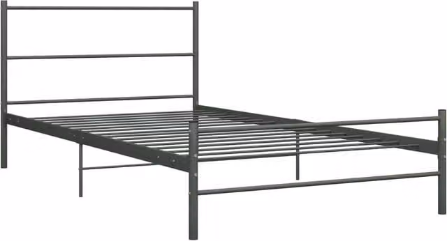 Berkfield Home Grey Metal Bed Frame W/D/H: 100 x 200 cm