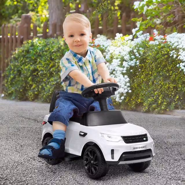 AIYAPLAY Land Rover Licensed 6V Kids Electric Ride on Car with Light and Sound, White