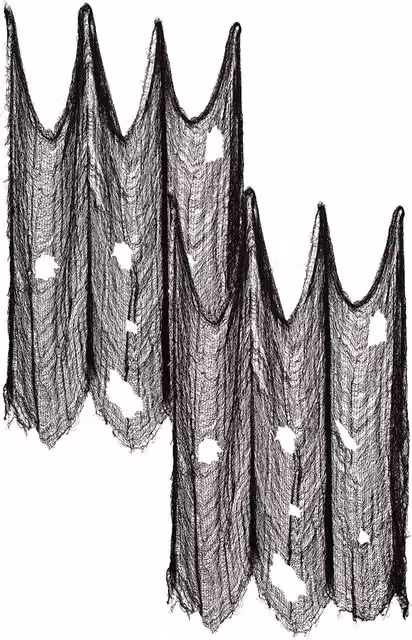 Garden Sanctuary 2-Piece Black Creepy Halloween Gauze Hanging Decorations – 1