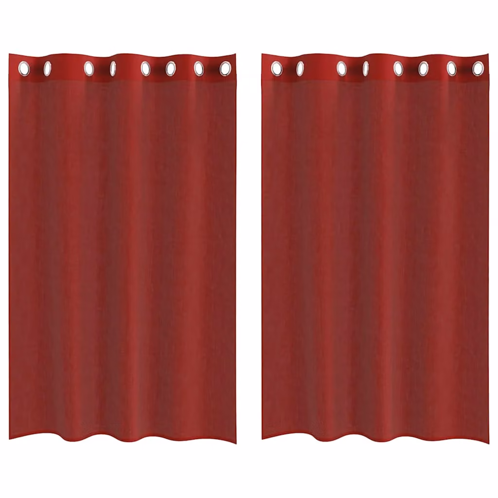 Berkfield Home Red Voile Eyelet Curtains, 2 Pack, H 175 x W 140 cm – 2