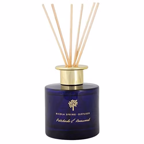 Nicola Spring Patchouli & Rosewood Scented Reed Diffuser, 200ml, Blue – 1