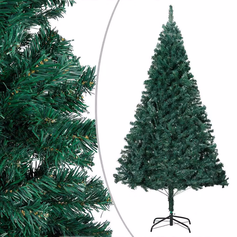 Berkfield Home Beautiful Artificial Pre-lit Christmas Tree with Gold and Green Ball Set, H 150 x W 80 x D 80 cm – 3