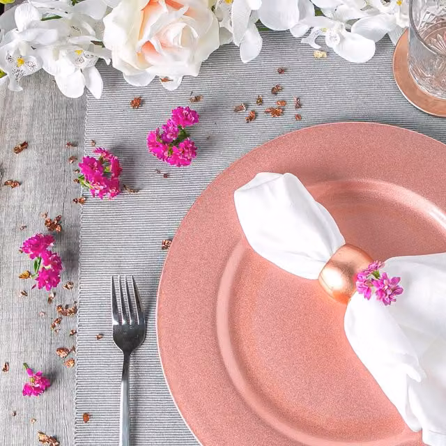 Argon Tableware Rose Gold and Pink Metallic Melamine Coasters, Pack of 6, Diameter: 10 cm