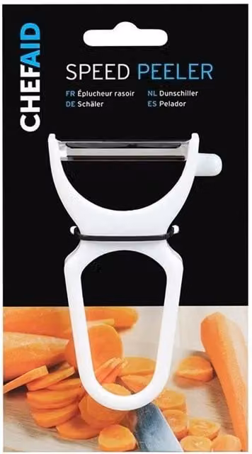 Chef Aid Speed Peeler in Silver, White and Multicolour with Stainless Steel and Plastic