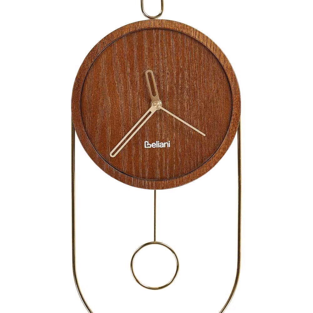 Wyld and Coco Timberline Dark Brown Minimalist Pendulum Wall Clock, W: 20 cm, H: 45 cm – 2