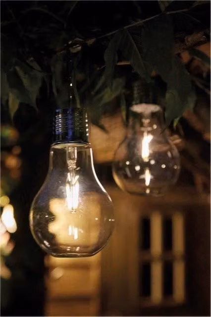Luxform Solar LED Filament Glass Bulb in Transparent with Dusk Sensor and IP44 Rating