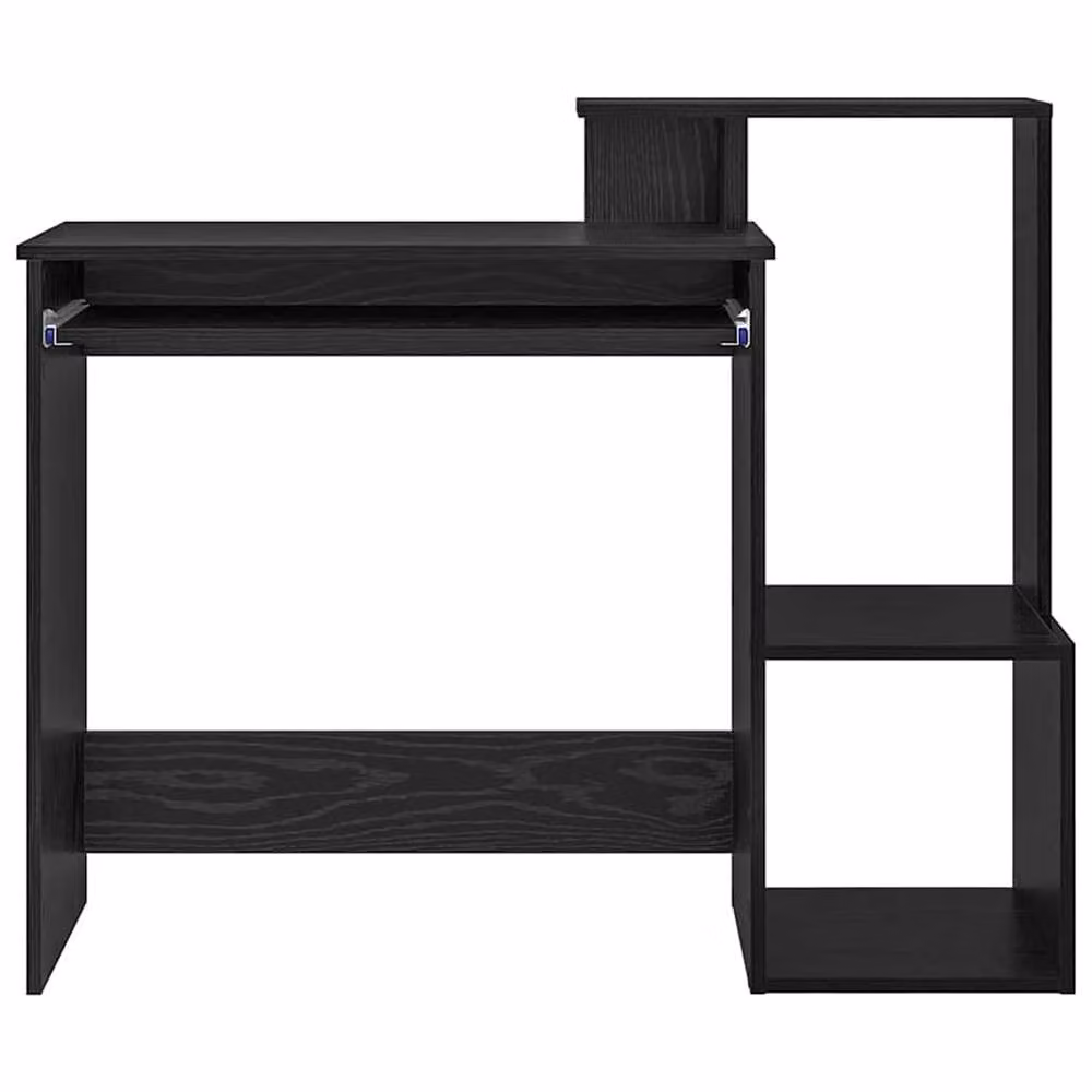 Berkfield Home Black Oak Computer Desk in Black MDF and Engineered Wood – 5