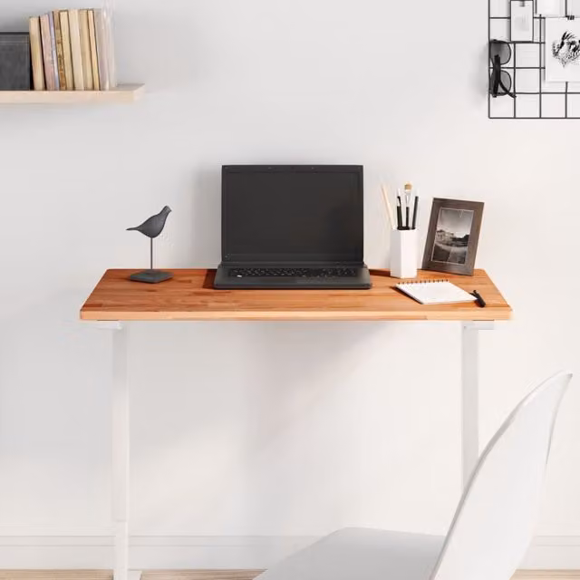 Berkfield Home Rectangular Solid Wood Beech Table Top, Brown, W: 80 cm, D: 40 cm, H: 1.5 cm
