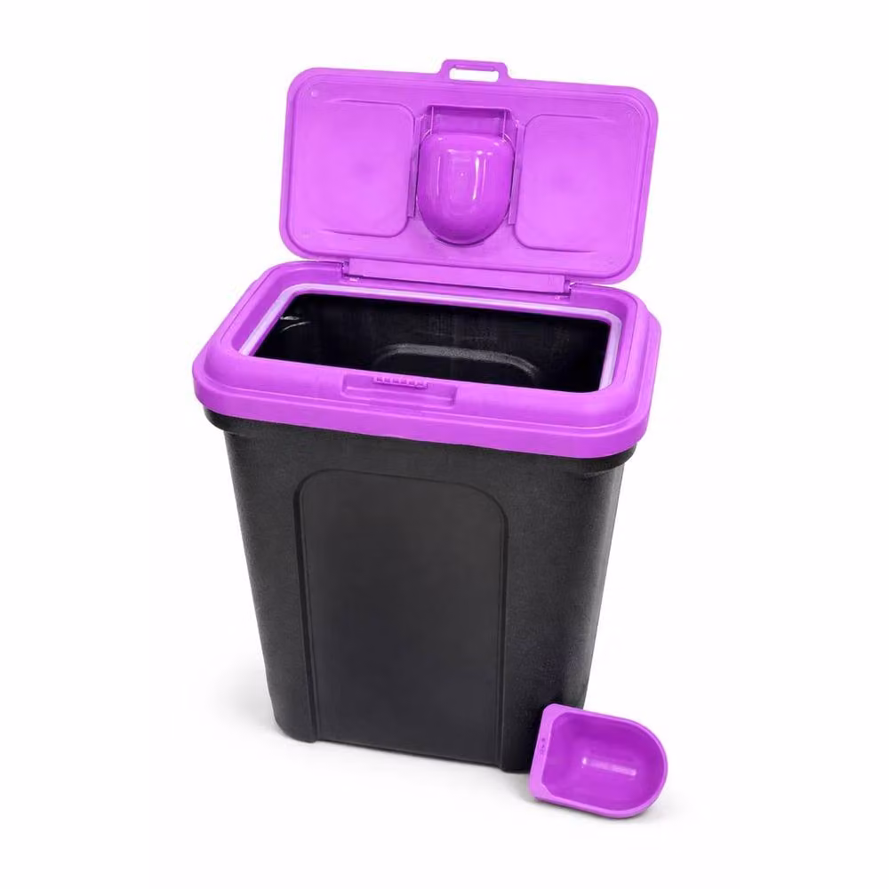 FLAVORA Grey Plastic Dry Pet Food Storage Container for Dogs and Cats, W/D/H: 100 x 15 x 15.5 cm – 3