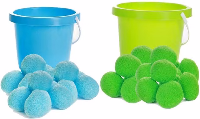 UMKYTOYS 10pcs Reusable Water Balloons with Bucket in Red