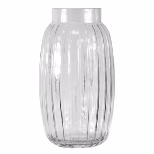 Simpa Vintage Clear Glass Round Tabletop Vase, H 27.5 cm x Dia 15 cm – 1