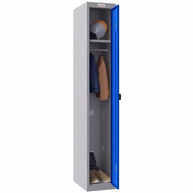 Phoenix Safe Company PL1133GBC Personal Locker in Grey and Blue with Combination Lock, H 180 cm x W 100 cm