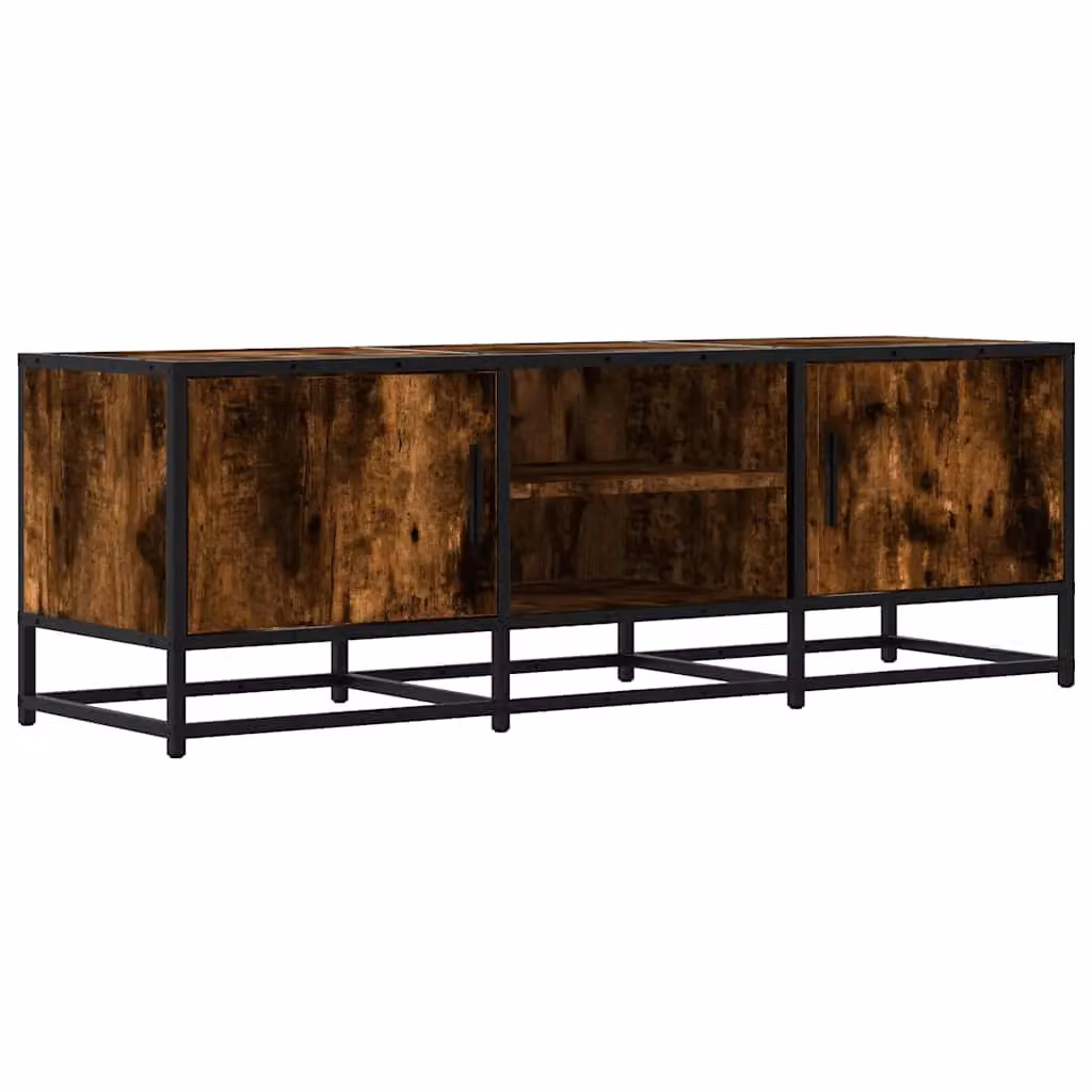 Berkfield Home Industrial TV Cabinet in Smoked Oak and Brown, W/D/H: 120 x 41 x 35 cm – 2
