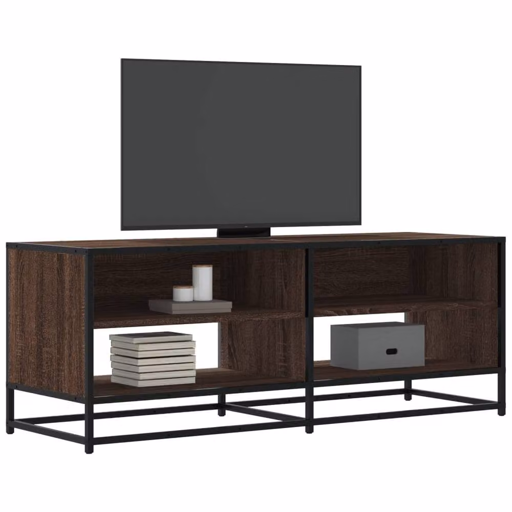 Berkfield Home Industrial TV Cabinet in Brown Oak, W/D/H: 120.5 x 40 x 46 cm – 2