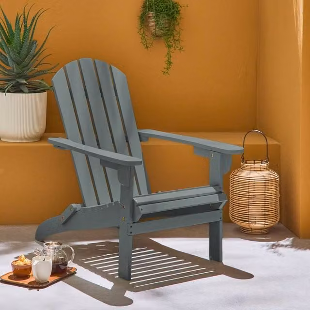 sweeek Acacia Wood Armchair with Armrests in Khaki