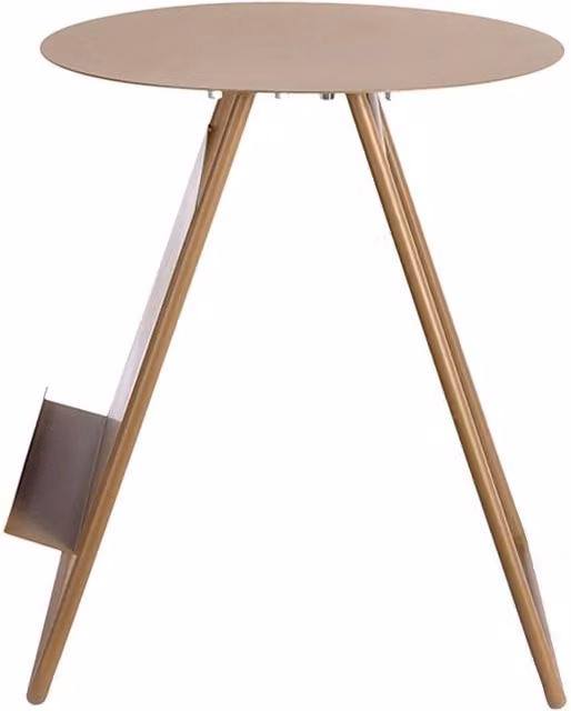 PRESENT TIME Leitmotiv Esencia Iron Side Table in Mocha Brown