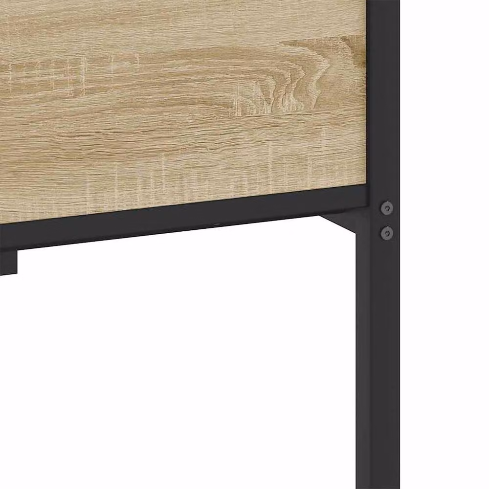 Berkfield Home Single Bed Frame in Sonoma Oak Brown, Engineered Wood, W/D/H: 90 x 190 cm – 4