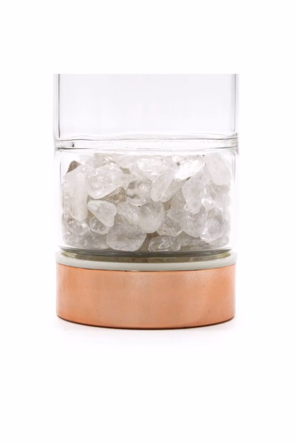 KDMD Crystal Glass Tea Infuser Bottle with Gemstones, Gold and Transparent, 500ml – 2