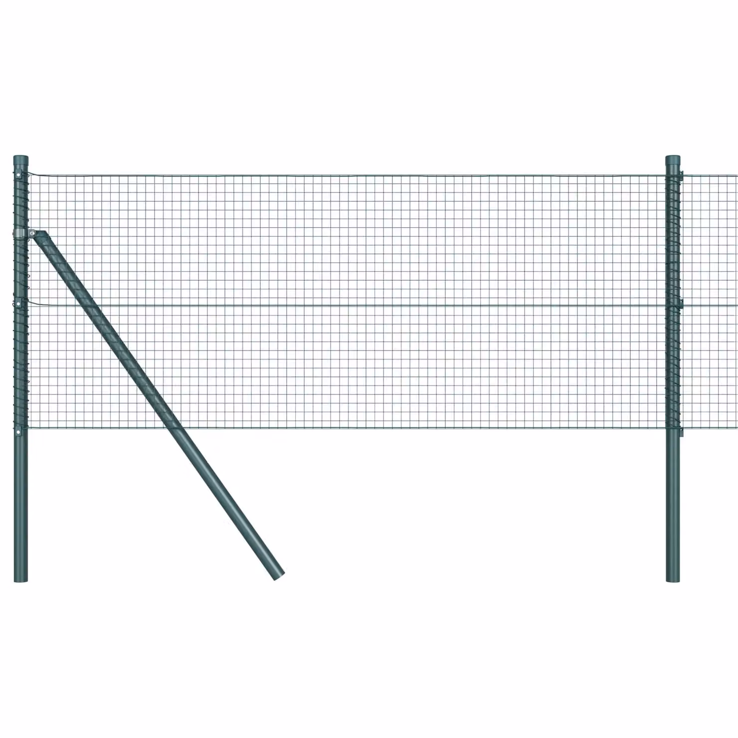 Berkfield Home Green Steel Welded Wire Mesh Fence with 13 Posts – 2