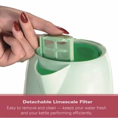 Hamilton Beach Miami Electric Kettle, 1.7 l, Green, with Auto Shut Off and Limescale Filter – 3
