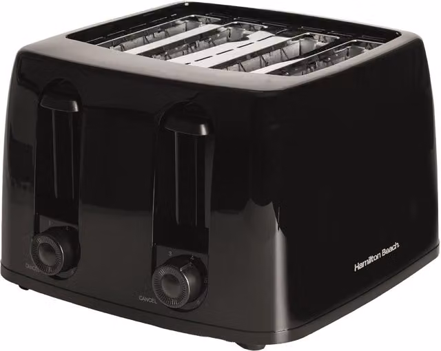 Hamilton Beach Essentials 4 Slice Toaster, 1300W, Black – 6