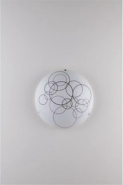 Netlighting Karma Decorative Flush Ceiling Light in White Glass with E27 Fitting