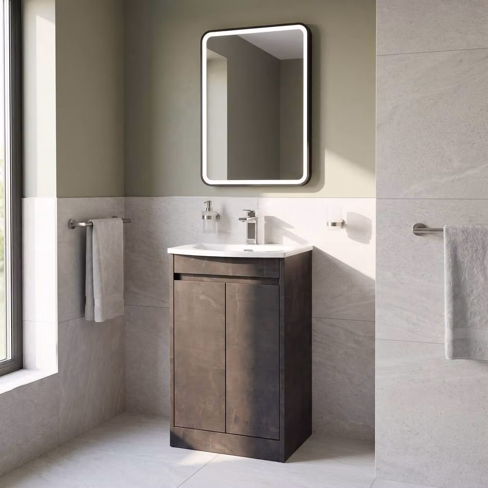 Balterley Chartley 2 Door Floor Standing Bathroom Vanity Unit with Curved Basin in Slate Grey – 2
