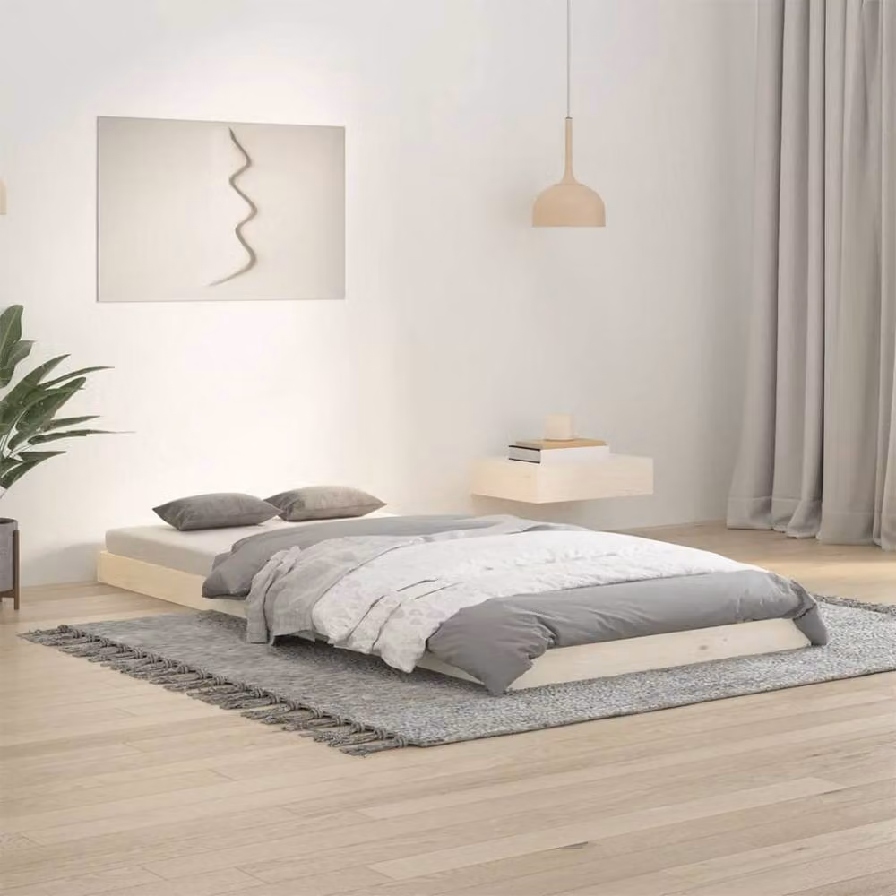 Berkfield Home White Solid Wood Pine Bed Frame, W/D/H: 90 x 200 cm – 2