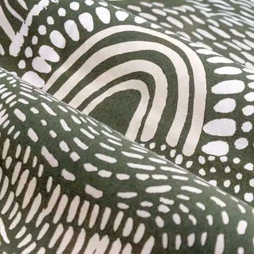 HOEM Nola Abstract Geometric Room Darkening Eyelet Curtains in Green, Width: 168 cm, Drop: 182.88 cm – 4