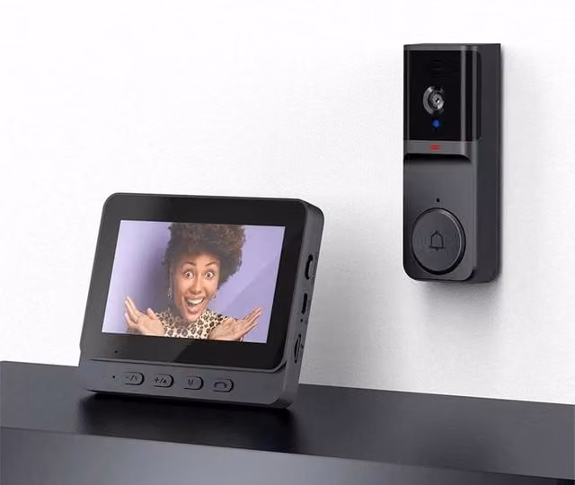 NESTLUNE Wibell Wireless Smart Video Doorbell Security Intercom in Grey