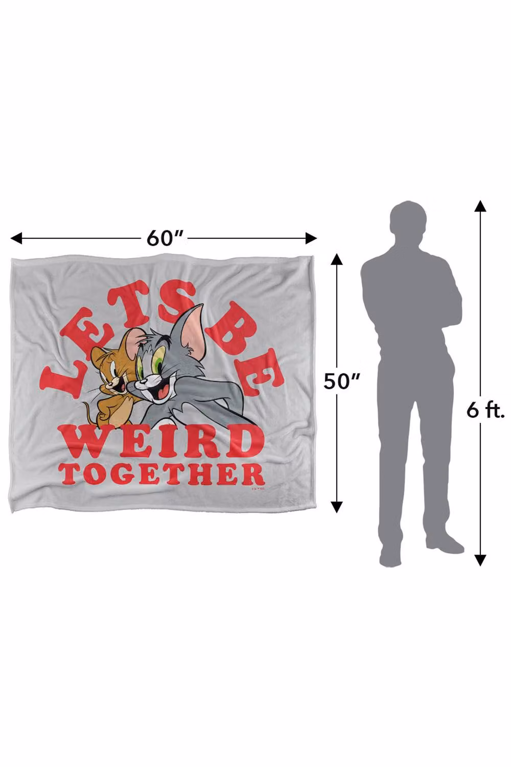 Warner Bros. Tom & Jerry Weird Together Valentine Silky Touch Super Soft Multicolour Polyester Throw Blanket, Extra Large – 2