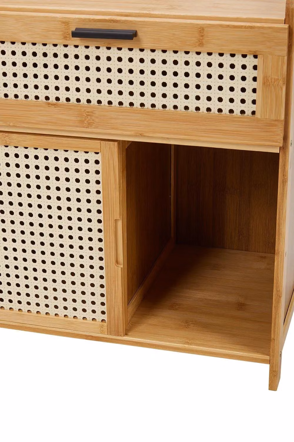 H&O Direct Wooden Nightstand Storage Cabinet in Brown – 4
