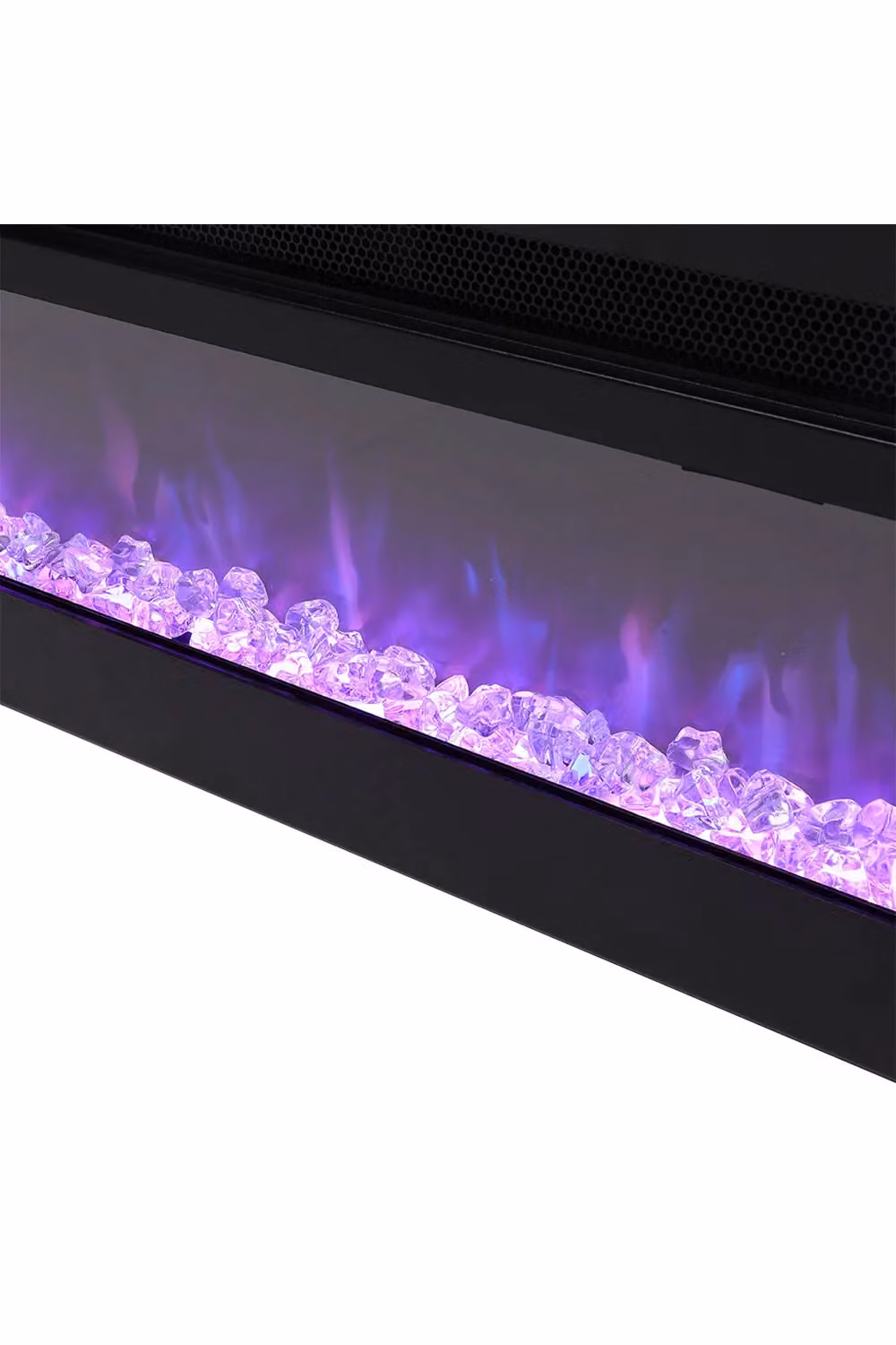 Living and Home 60 Inch 3-in-1 Recessed Electric Fireplace, 1800W with 12 Adjustable Multicolour Flames and Remote Control, Black – 5