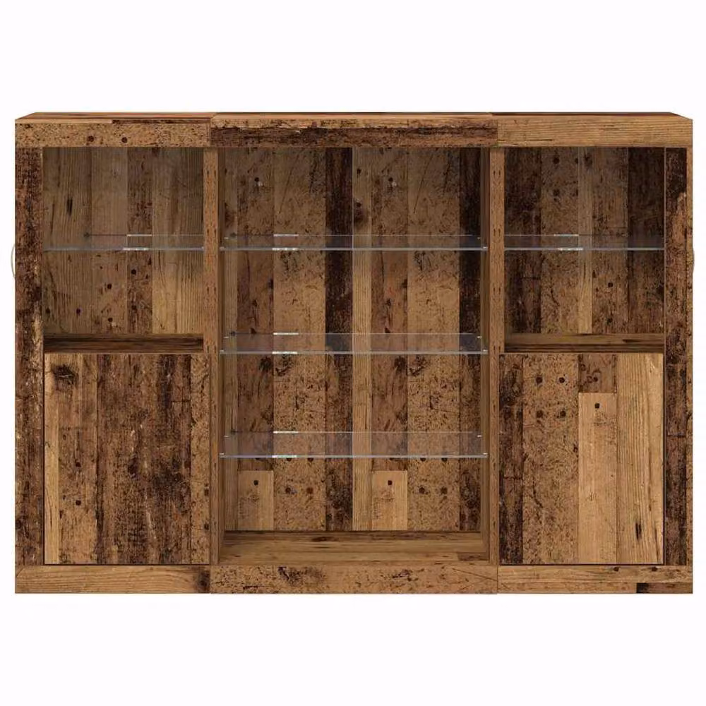 Berkfield Home Rustic Brown Engineered Wood Sideboard with Integrated LED Lights W: 142.5 cm, D: 37 cm, H: 100 cm – 5