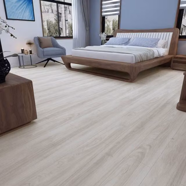 Durova White Oak SPC Flooring Plank in White and Grey Wood Look with Click System