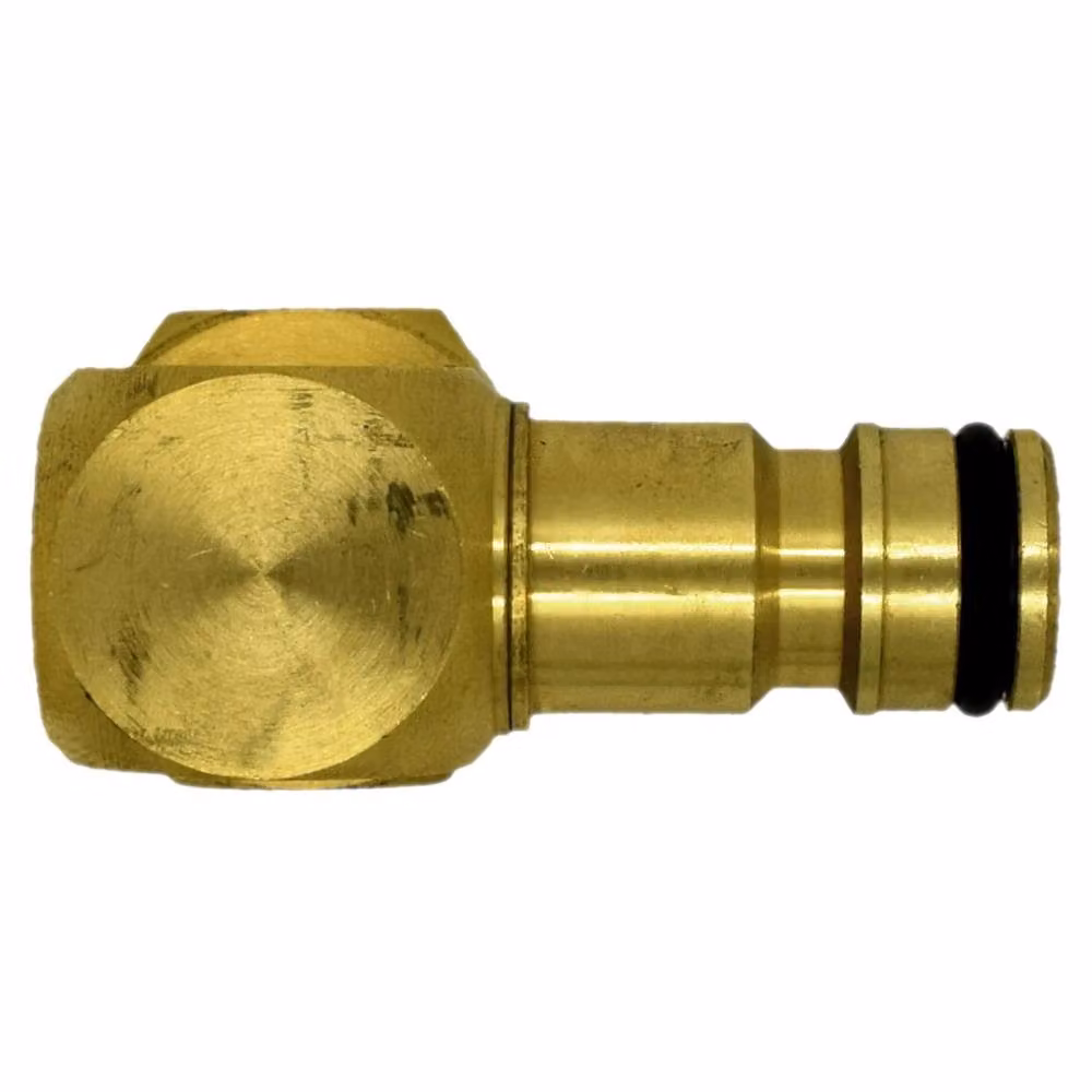 Nordara Brass Snap-On Hose Lock Revolving Elbow 3/4" BSP Female in Gold – 2