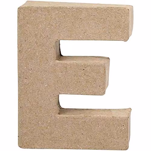 Star School Supplies Letter E Craft Decoration, Stone/Beige, 10 cm
