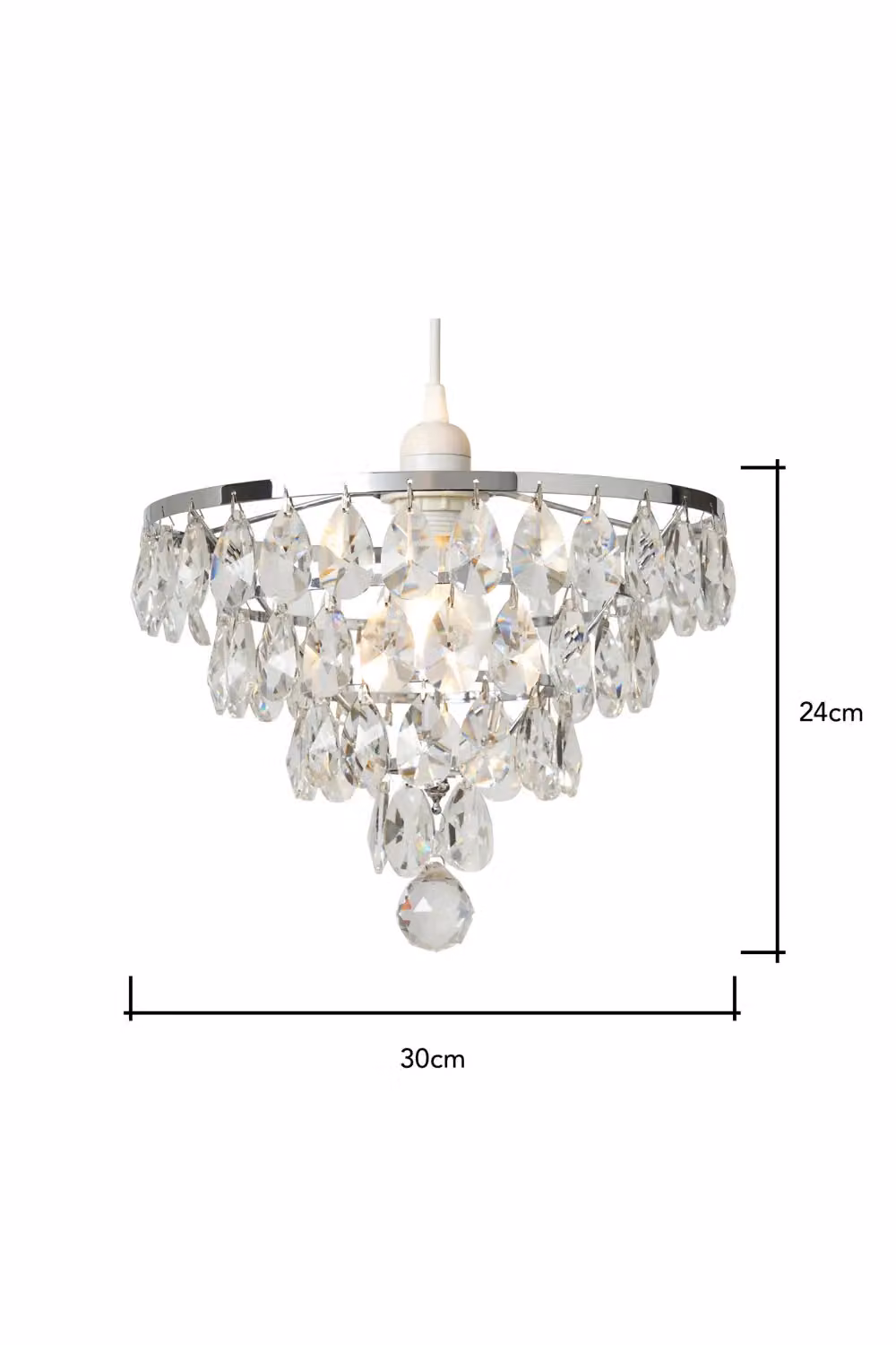 BHS Lighting Elsa Easy Fit Vintage Light Shade in Silver and Chrome with Crystal Details – 3
