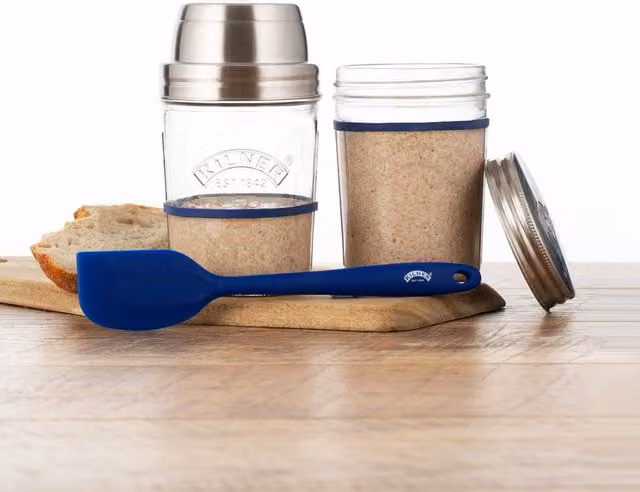 Kilner Sourdough Making Set in Clear Glass with Wood and Fabric Details – 1