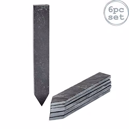 Nicola Spring 6-Piece Grey Slate Plant Markers, W/H: 2 x 15.5 cm – 1