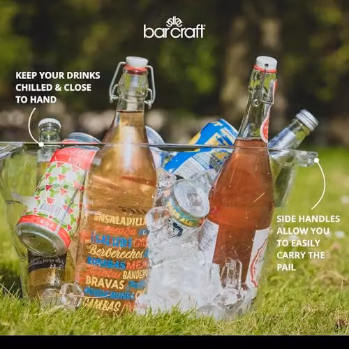 BarCraft Large Oval Acrylic Drinks and Wine Cooler, Transparent, 10 l – 2