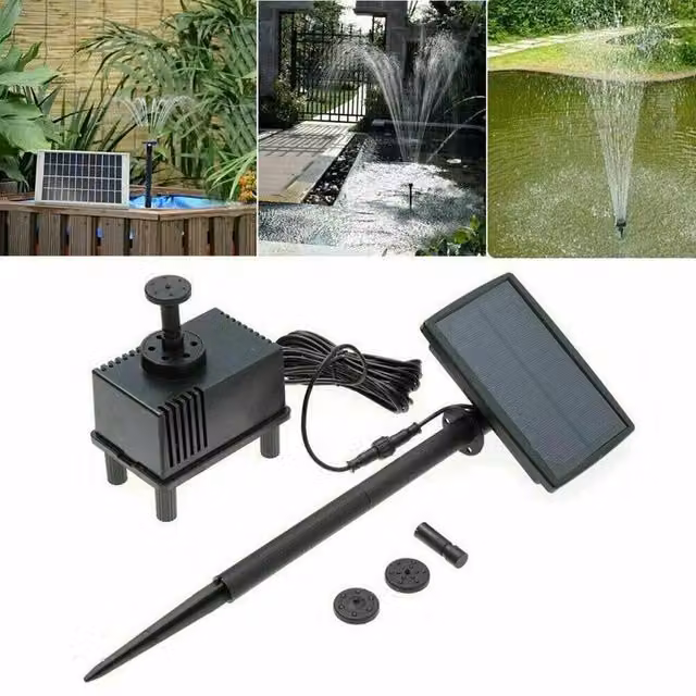 EONLION Solar Powered Water Pond Filter Pump and Garden Pool Fountain in Black – 1
