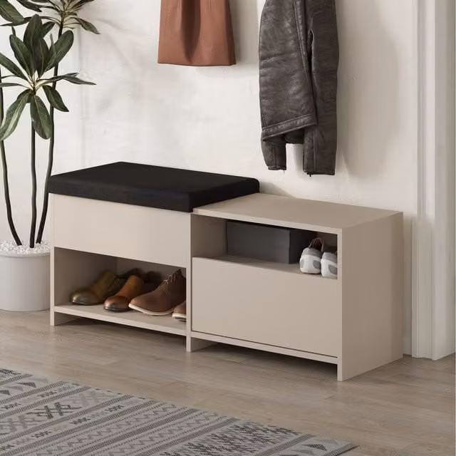Filux Modern Sandstone Shoe Storage Bench for Hallways