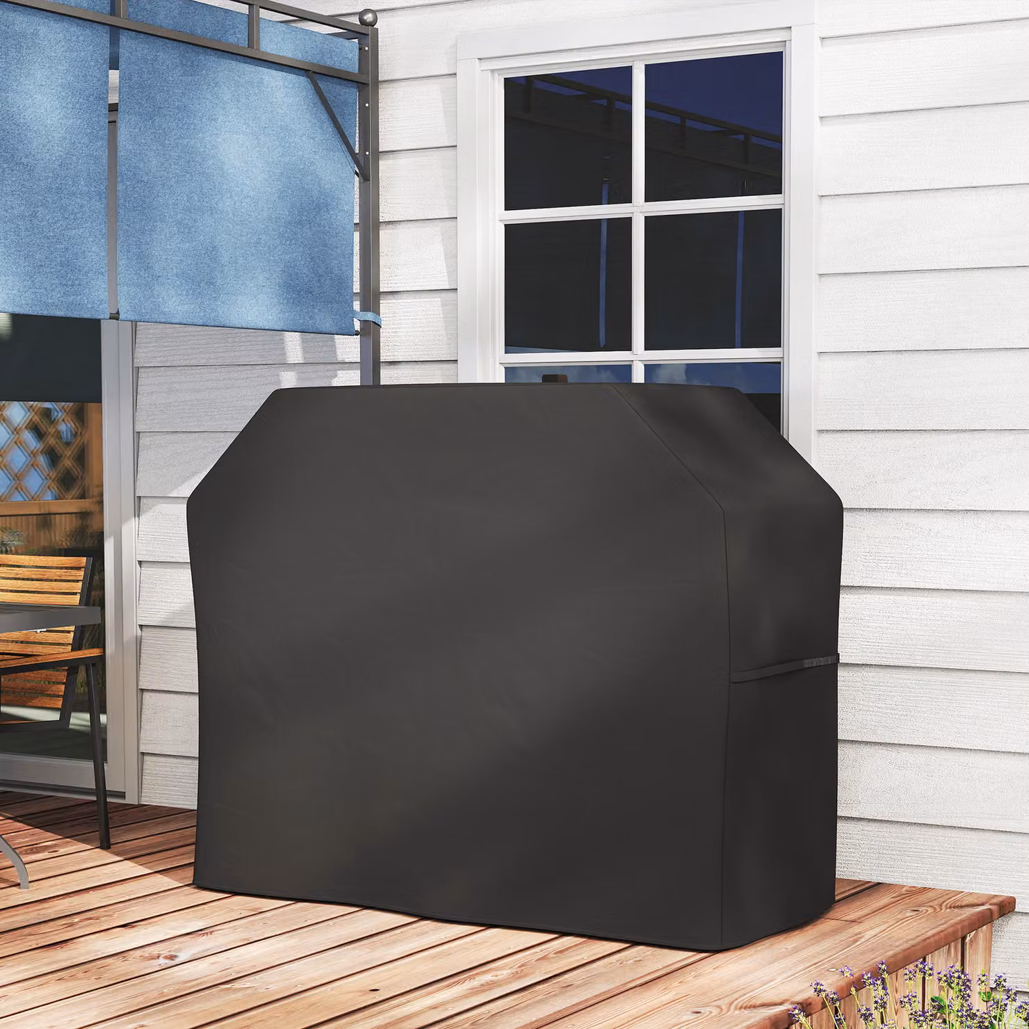 Outsunny Black Weather-Resistant Polyester Gas Grill Cover, W: 147 cm, D: 61 cm – 8