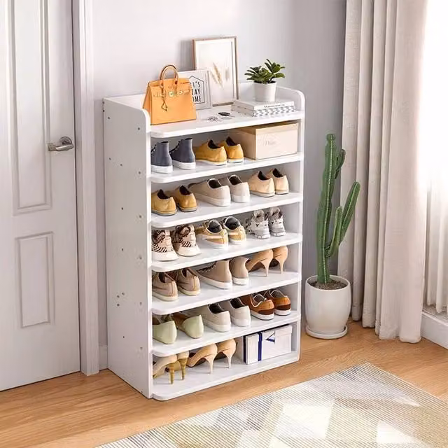 FORGEVIO 6 Tier Wooden Shoe Rack Storage in White