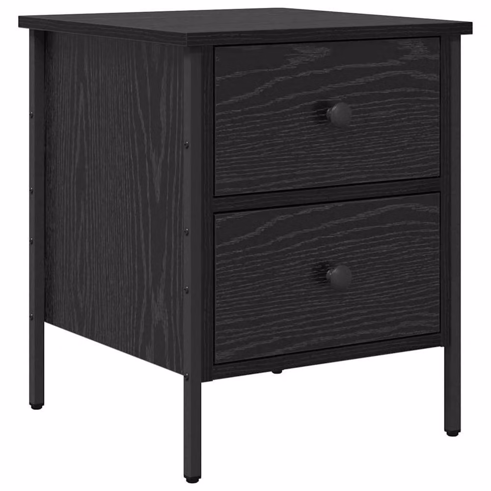 Berkfield Home Modern Bedside Cabinet in Black Oak, W/D/H: 40 x 42 x 50 cm – 3