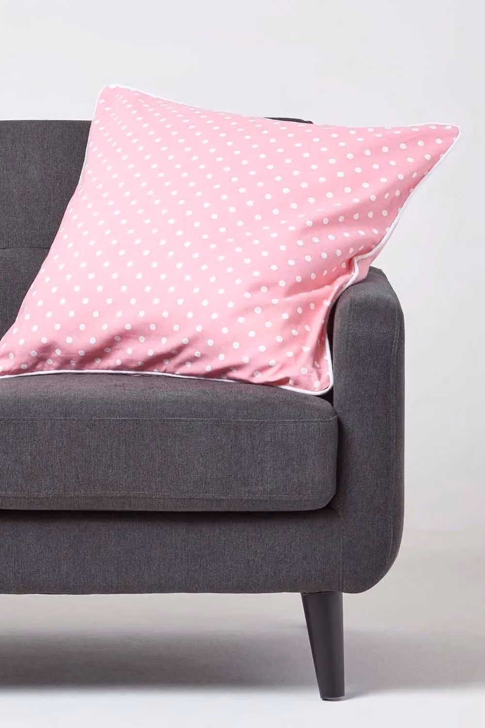 Homescapes Pink and White Polka Dot Cotton Rectangular Cushion Cover, W/D/H: 50 x 30 x 30 cm – 2