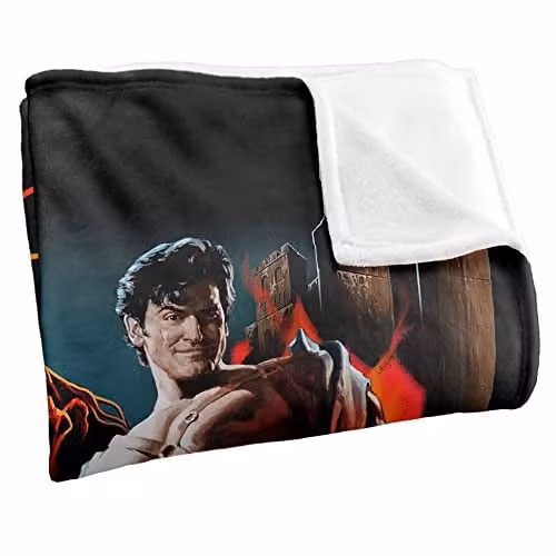 LOGOVISION Army of Darkness Super Soft Microfibre Fleece Throw Blanket, Multicolour, W: 152 cm, D: 127 cm – 2