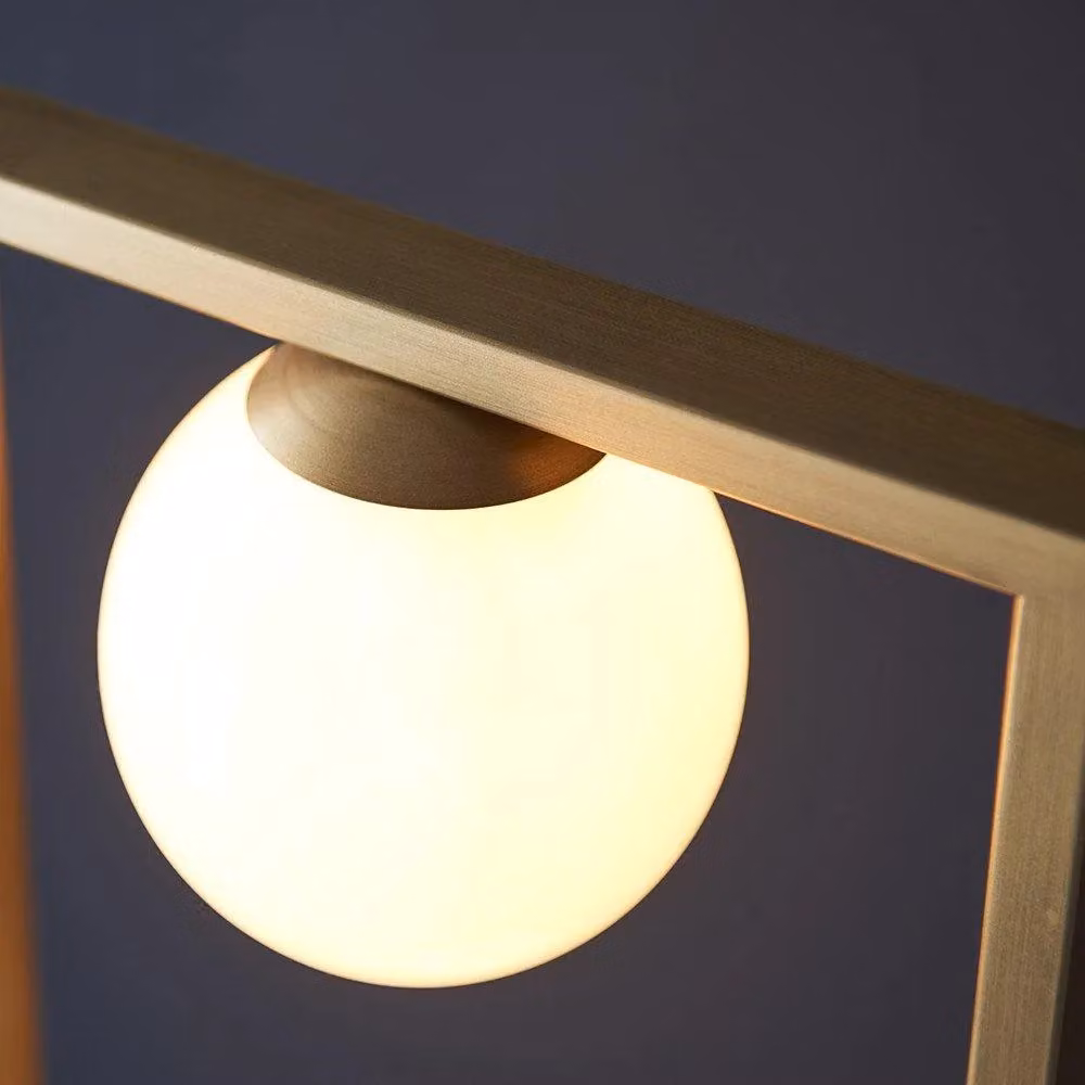 Netlighting RAVELLO Contemporary 3 Light Glass and Metal Floor Lamp in Gold/Brass – 3
