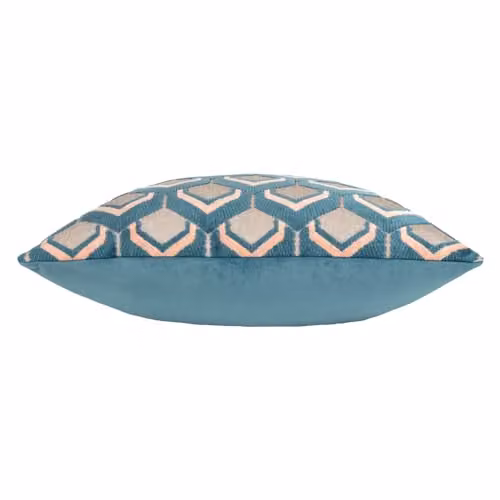 Paoletti Ledbury Geometric Velvet Cushion in Pink, W/D/H: 45 x 45 x 45 cm – 2